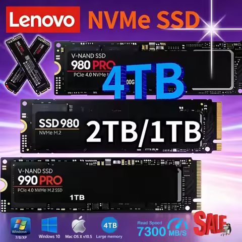 Lenovo 980Pro 990Pro M.2 NVMe PCIe 4.0 SSD 1TB 2TB 4TB Up to 7400MB/s Internal Solid State Drive for