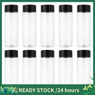 10Pcs 400Ml/13.5Oz Plastic Juice Bottle Transparent Coarse Cereals Storage Container Beverage Bottle