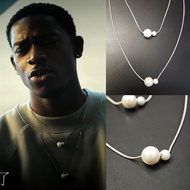 Damson Idris Damson Idris F1 Hurricane Speed Same Size Pearl Cartilage Necklace