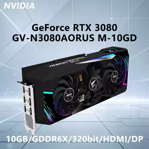 GIGABYTE RTX 3080 10GB GDDR6X AORUS GeForce RTX 3080 MASTER Graphics Card PCI-E 4.0 HDMI DP interfac