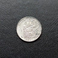 Koin Silver Nederlandsch Indie 1/10 Gulden 1907 Uang Kuno Perak TP25nt