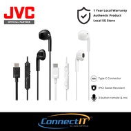 JVC HA-FR17UC USB-C Earphones With IPX2 Water Resistance, On/OFF Controls & Microphone Type C Earpho