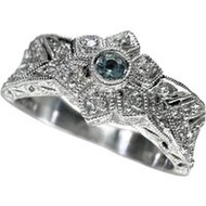 Angelica Ring, size 13, 0.05ct Alexandrite, 0.14ct Diamond, 18K White Gold, 6.4g, Women's
