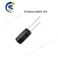 500pcs 25V 820UF high frequency electrolytic Capacitors 10*20mm  820UF 25V Electrolytic Caps