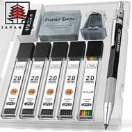 [Direct from JP]Four Candies Metal Drafting Pencil Set 2mm Lead Holder HB 2H 2B 4B Color Lead with S