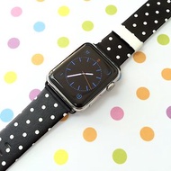 Apple Watch Series 1 , Series 2, Series 3 - Apple Watch 真皮手錶帶，適用於Apple Watch 及 Apple Watch Sport - Freshion 香港原創設計師品牌 - 黑色波點圖案