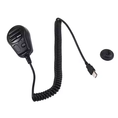 ELECT-USB Handheld Speaker Mic QX-18 For Euro Truck Simulator 2, Device Keyboard With Mic Holder PTT