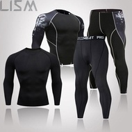 Men's Winter Warm Sports Suit MMA Rashguard Suit Leggings Cool Clothing Compression Fitness Long Men's Warm Long Underwear