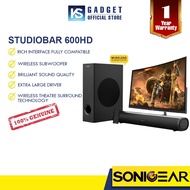 SONICGEAR STUDIOBAR 600HD WITH DSP TECHNOLOGY ( AUX / OPTICAL FIBER / HDMI [ARC] / BLUETOOTH ) - 1 Y