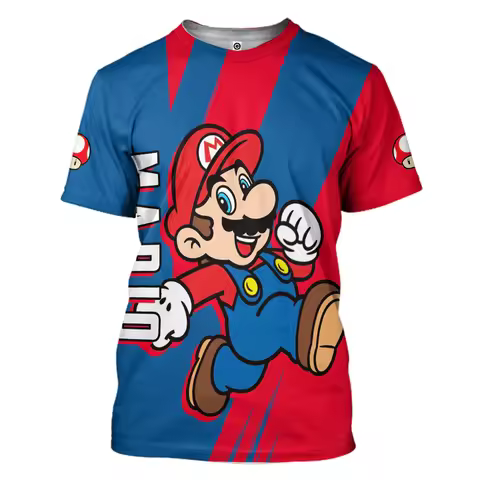 The 2026 Summer Quick-drying Cartoon Super Mario Bros. 3 D Men's T-shirt Coat Children Sportswear wi