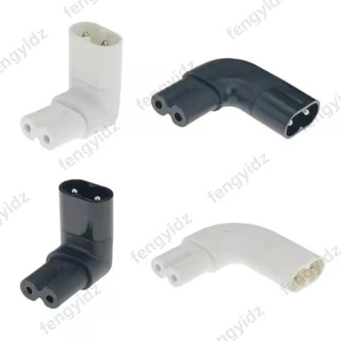 IEC 320 IEC320 iec C7 to C8 90 Degree Left & Right Angled AC Power Adapter Male Female Extension Con