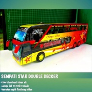 Bus Telolet Basuri  Miniatur Bis Mobil Mainan Full Lampu Led Mainan Anak Bisa Custom nama Dan Foto A