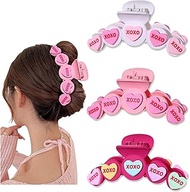 Valentine’s Day Hair Claw Clips for Women Large 4.2inch Love XOXO Conversation Heart Hair Clips Nons