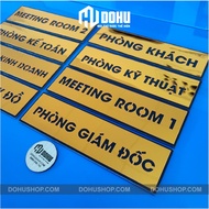 Golden Mirror room nameplate Size: 25x7cm (change content upon request)