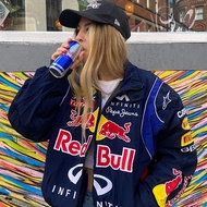 Red Bull F1 Racing Full Embroidery Logo Formula 1 Team Windproof Motorcycle Bomber Jacket, Unisex Ca