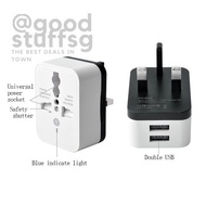 [SG FREE ] UK Plug Adapter with Dual USB 5V 2A Multifunction 10A Universal To EU US UK AU Conversion