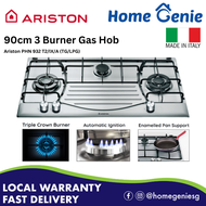 Ariston 90cm 3 Burner Gas Hob PHN 932 T2/IX/A (TG/LPG) Auto Ignition Stainless Steel  | (Made in Italy)
