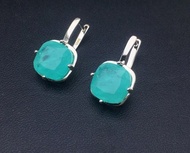 帕拉伊巴碧璽耳環，優雅的帕拉伊巴碧璽銀耳環