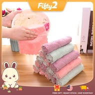 ReadyStock FIFTY2 FHL003 Kitchen Dish Towel Non-Stick Oil Cleaning Absorbent Cloth Dishcloth Scourin