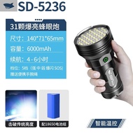 ไฟฉายมือ SMILING SHARK 26650 ไฟส่องสว่างทรงเขม่า ไฟส่องสว่างแบบปรับระดับแสง 5-8 ระดับ ความสว่างสูงสุ