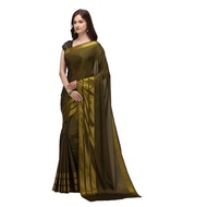 rangrasiya art silk army green  saree with elegant saree blouse material