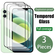 (Heat 3C) 2-3Pcs 9H Tempered Glass for iPhone 16 16E 17 Air 15 14 13 12 11 Pro Max X XS Max XR 6 6S 