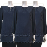iLOVELY - Elegant Wavy Cotton Blouse Bersulam