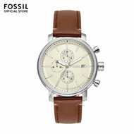 Fossil Men's Rhett Chronograph Watch ( BQ2850 ) - Quartz, Silver Case, Round Dial, 20 MM Brown Leather Band