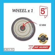 3" 4" 5" HEAVY DUTY GREY PU CASTOR/CASTER ROLLER RODA WHEEL/REPLACEMENT TROLLEY TROLLEY WHEEL