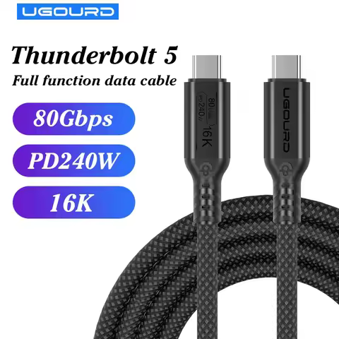 UGOURD Thunderbolt 5 Cable Type C 80Gbps USB4 Gen4 USB C to C 240W Charge Cable 16K Compatible Thund