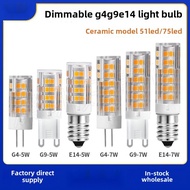 [220V] G9 LED Corn Light 5W Dimmable Ceramic G4led Bulb 2835 Highlight E14 Crystal Light
