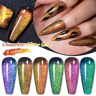 MEET ACROSS Super Bright Chameleon Gitter Gel Nail Polish UV Gel Manicure Art 7ml