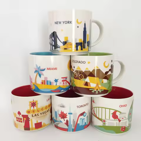 14oz Capacity American Cities Collections Series Ceramic City Mugs with Original Box New York Toront