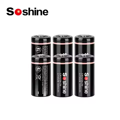 Soshine 3V 1600mAh Lithium Battery 3 Volt CR123A Batteries Non-Rechargeable Battery for Digital Came