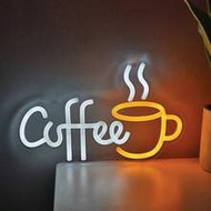 1PC USB Christmas/Valentine's Day Creative Coffee With Cup LED Wall Neon Art Sign For Coffee Bar Sho