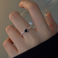 Love Ring Black Zircon Love Ring Fashion Female Ring Personalized Student Ring for Girlfriend