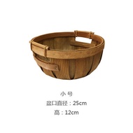Hoa Sakura Handmade Wood Chip Basket Picnic Fruit Basket Eco-Friendly Camp Storage Basket Traditiona