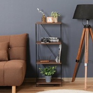 日本FUJI BOEKI 極簡工業風四層置物收納架(寬40cm)-DIY-深棕