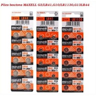[Original and Ready Stock] 10PCS LR41 LR44 LR1130 Maxell Micro Alkaline Battery Button Cell Lithium