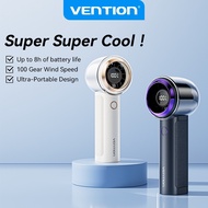Vention Handheld USB Fan 3000mAh Mini Portable with LED Display 4 Speed Modes for Travel Ofice Home