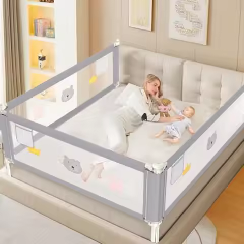 Height Adjustable Bed Rail for Toddlers Safety Baby Bed Rail for Twin/Full/King/Queen Size Bed 1 Sid