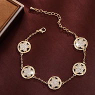 Copper Bracelet五瓣花gelang tembaga轻奢Charm bracelet for woman mothers day gift ideas 0.00 Barang Free S