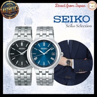 Seiko Selection S‑Series Men’s Solar Atomic Dress Watch | SBTM335 - SBTM283 | Silver / Black- Blue