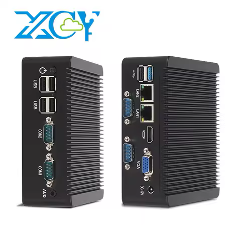 Fanless Industrial PC Intel J6412 N2840 J2900 4xCOM RS232 RS485 6xUSB 2x LAN HDMI VGA Mini PCIe WiFi