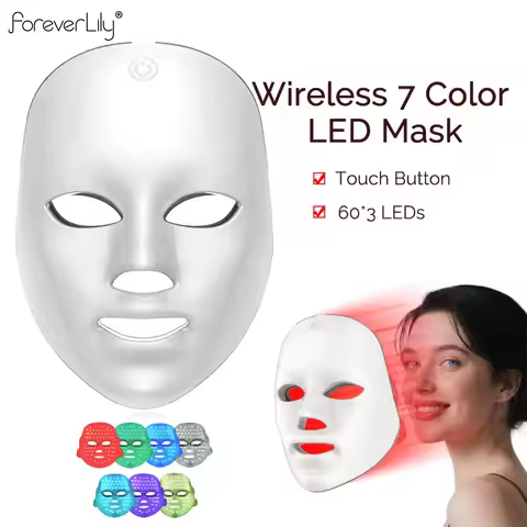 Wireless LED Mask 7 Color LED Face Mask Photon Skin Firming Anti Aging Rejuvenation Beauty Mask Mach