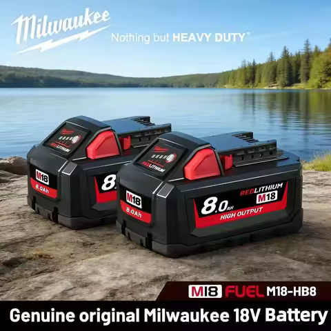 Milwaukee M18 Forge 8.0Ah Battery M18FB8 18V Lithium Ion Rechargeable for M18 Series Tools with LED 