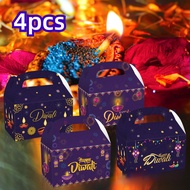 Diwali Decoration Gift Box Deepavali Handheld Kraft Paper Box Deepavali Gift Bag Party Supplies Diwa