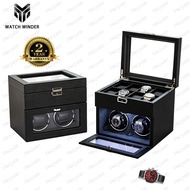 【Local Stock】Watch Winder Box Automatic 2+8 slot Mechanical watch box storage With LED Light and Wat