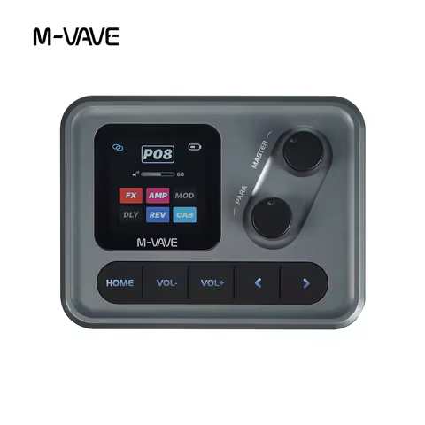 M-VAVE Pocket AMP 1.54" HD Screen Guitar Multi-Effects Processor/6+1 Custom FX Chain/USB-C Audio Int