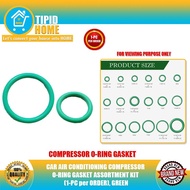 TIPID HOME CAR AIR CONDITIONING COMPRESSOR O-RING GASKET ASSORTMENT KIT (1-PC per ORDER), GREEN